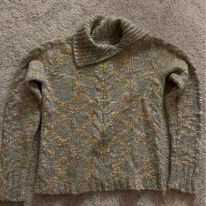 Royal Robbins Textured Knit Sweater in Blue, Brown and Cream